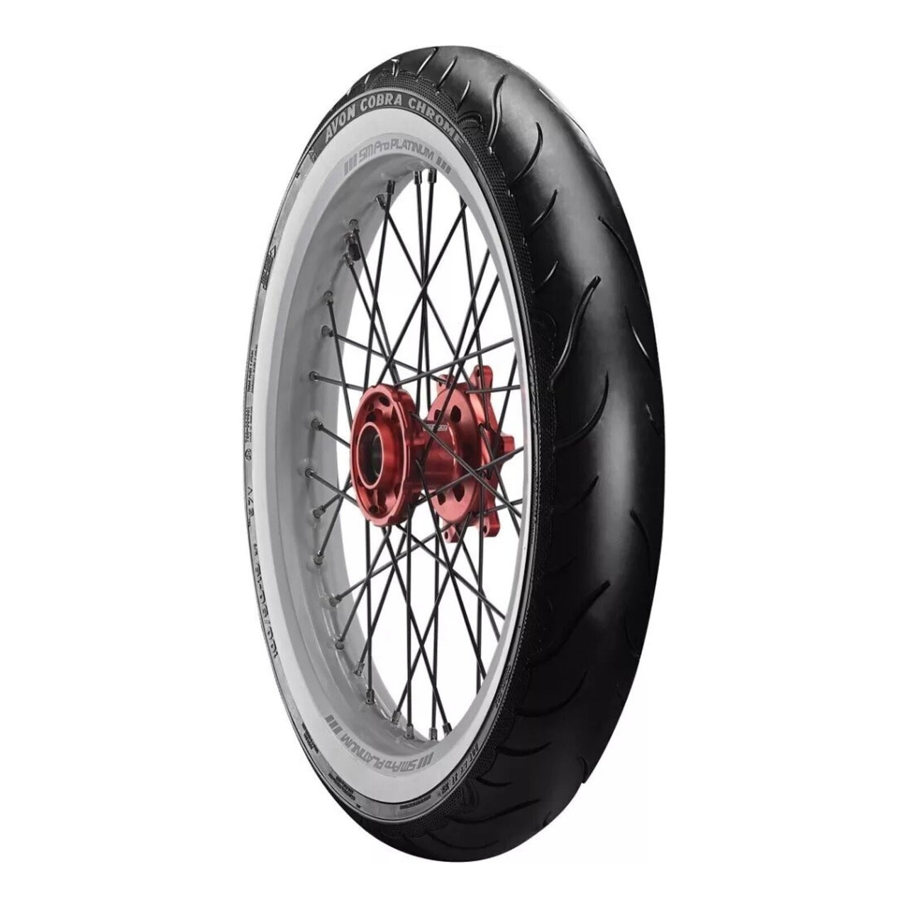 Avon Cobra Chrome 150/80R16 White Wall Front Tyre (71V Rating) AV91