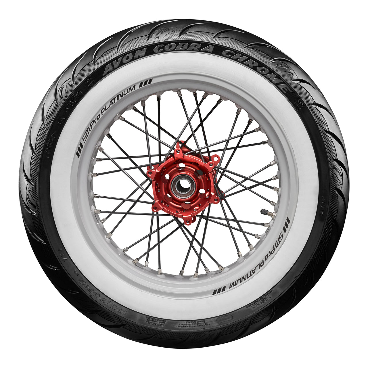 Avon Cobra Chrome 150/80R16 White Wall Rear Tyre (71V Rating) AV92