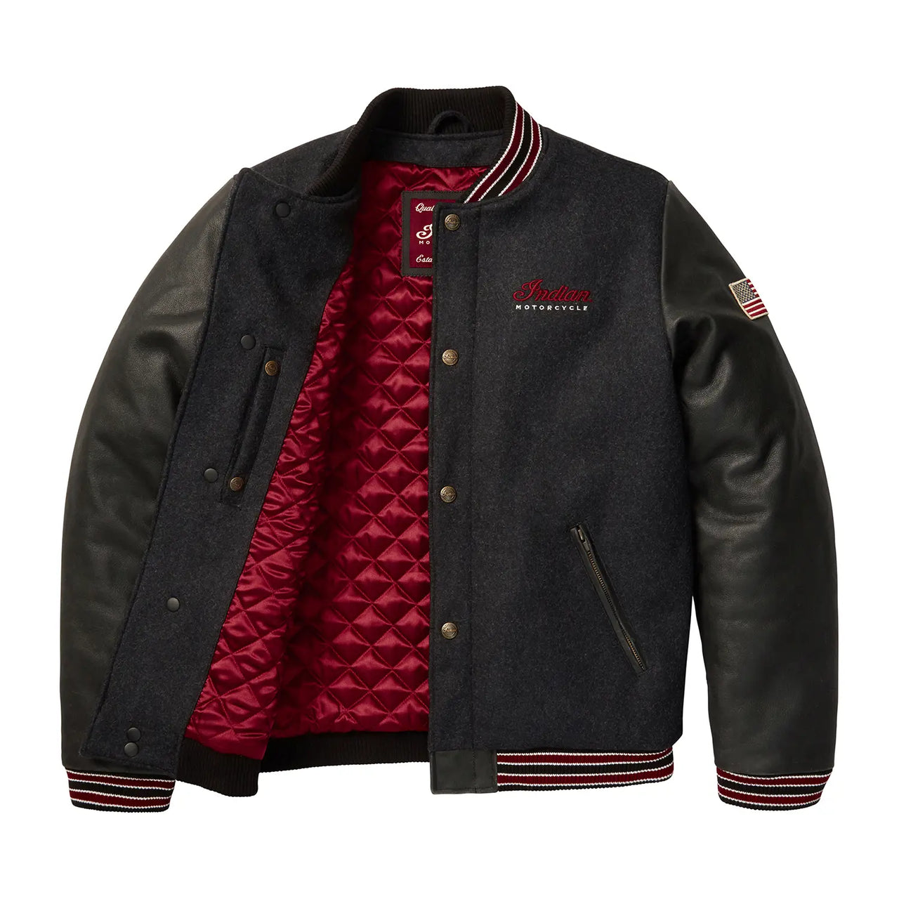 Indian Motorcycle Men's Varsity 2 Jacket, Gray