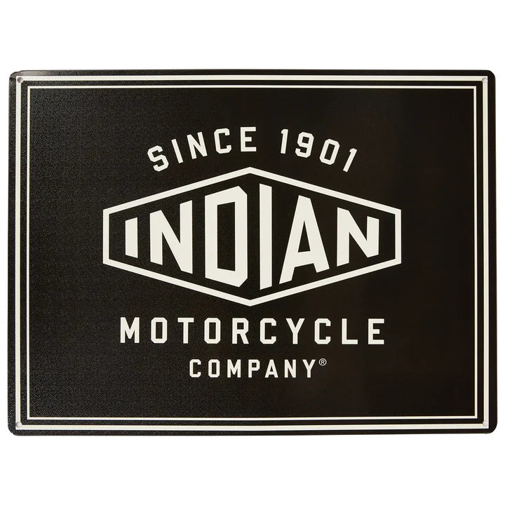 Indian Motorcycle 1901 Hexagon Sign - Black