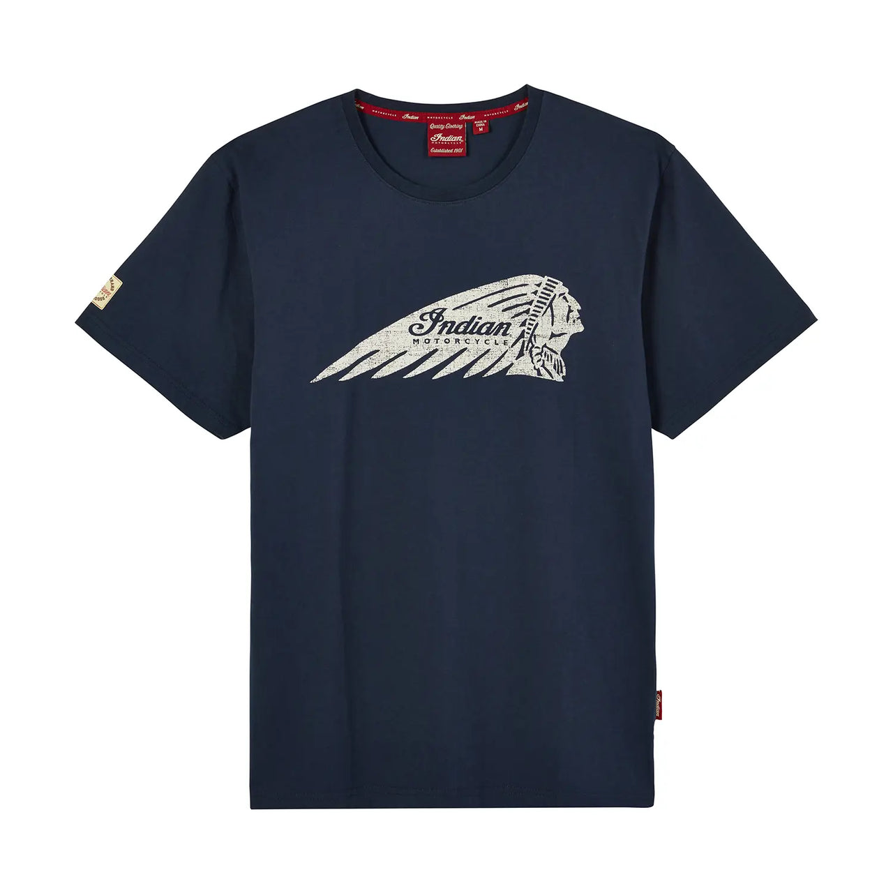Indian Motorcycle Men's Faded Headdress Tee, Blue