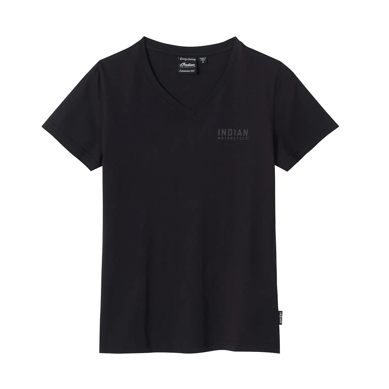 Indian Motorcycle Women's Block Logo Stud T-Shirt, Black