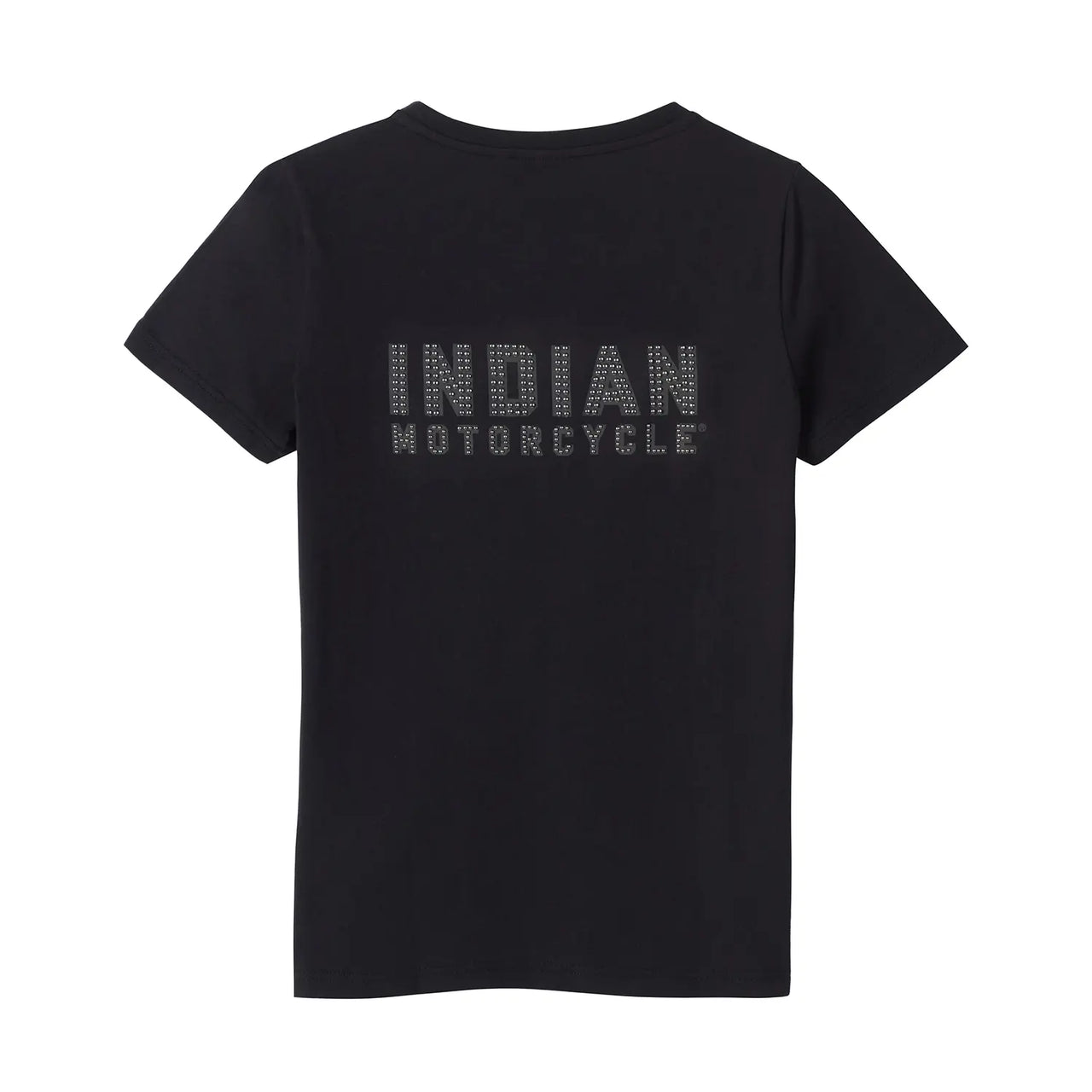 Indian Motorcycle Women's Block Logo Stud T-Shirt, Black