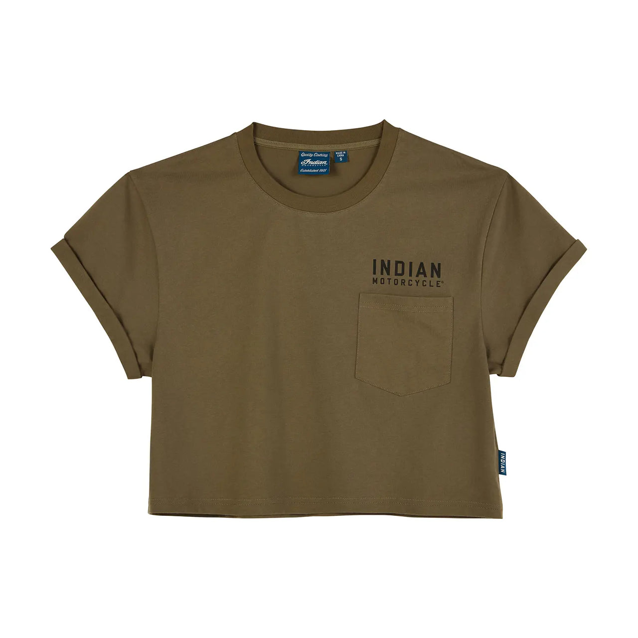 Indian Motorcycle Women’s 1901 IMC Pocket T-Shirt, Khaki