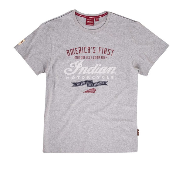 Indian Motorcycle Men's Gray Marl Crafted Tee