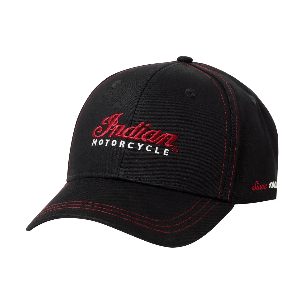 Indian Motorcycle Contrast Stitch Cap, Black