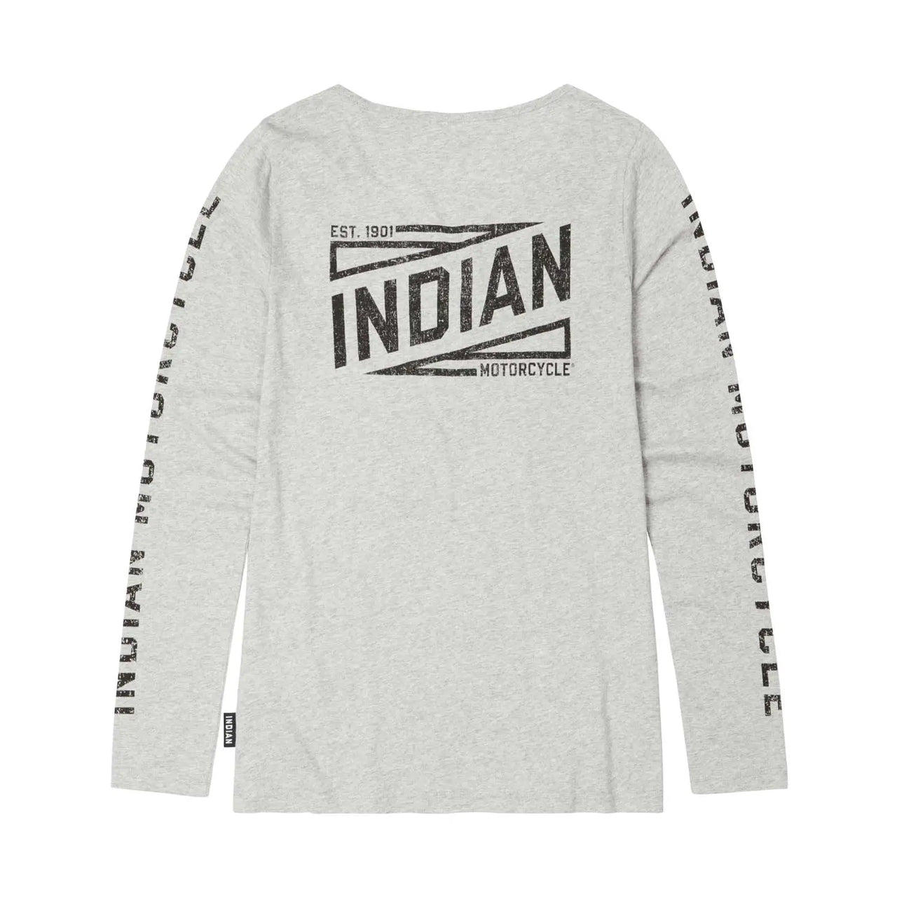 Indian Motorcycle Women's Sleeve Print Long Sleeve T-Shirt, Gray