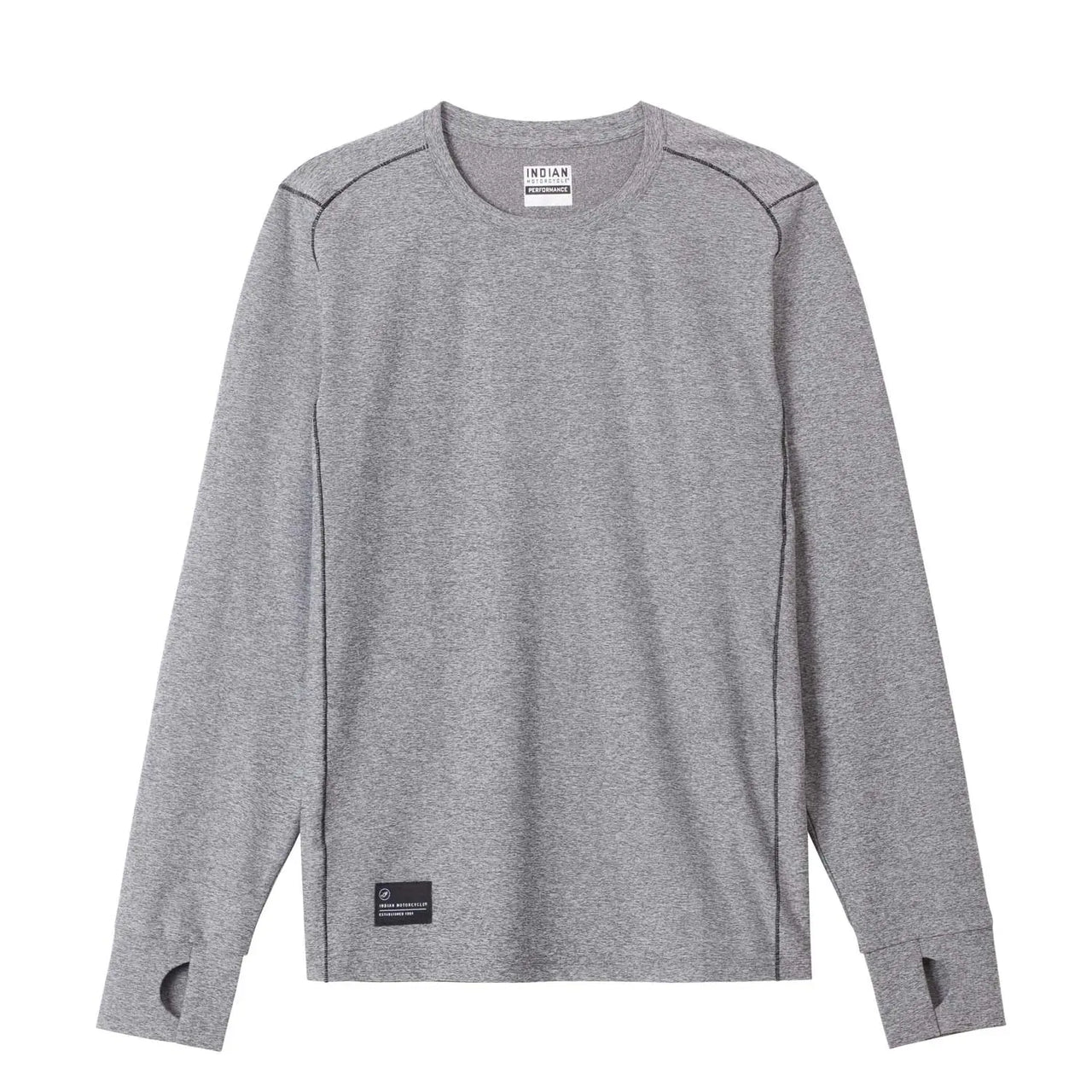 Indian Motorcycle Men's Long Sleeve Thumbhole Athlete T-Shirt, Gray