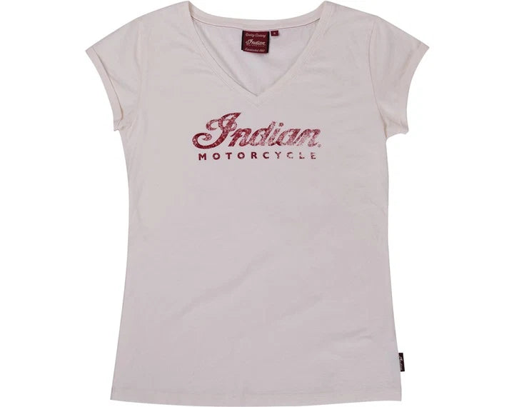 Indian Motorcycle Women's Logo V-Neck Tee - Antique White