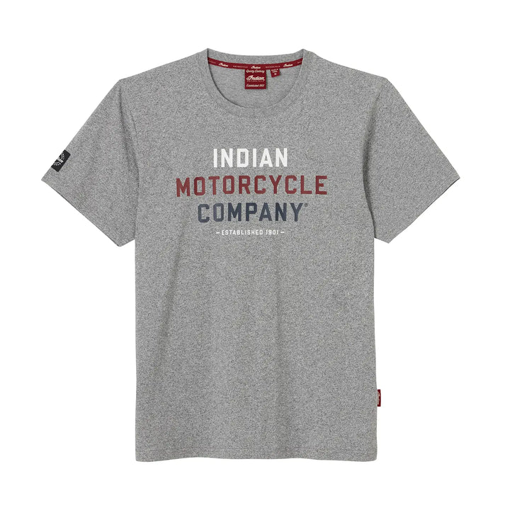 Indian Motorcycle Men's Tri Color Logo T-Shirt, Gray