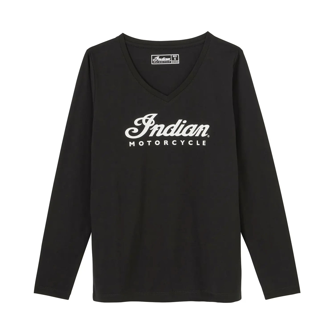 Indian Motorcycle Women's Essential Script Logo Long Sleeve T-Shirt, Black