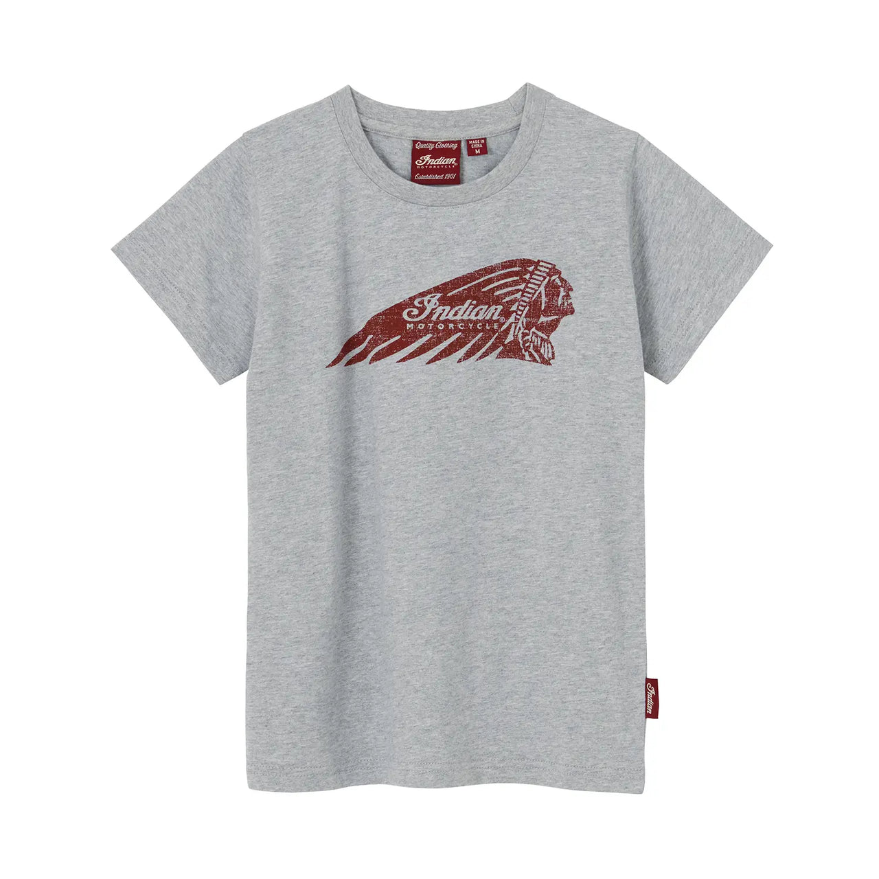 Indian Motorcycle Youth Distressed Headdress T-Shirt, Gray