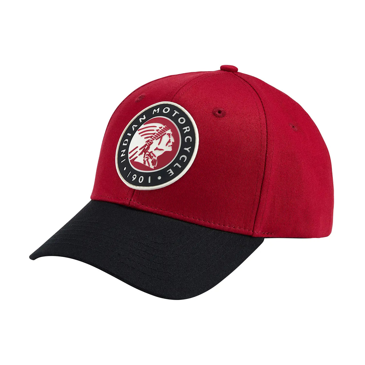 Indian Motorcycle Colorblock Headdress Trucker Cap, Red