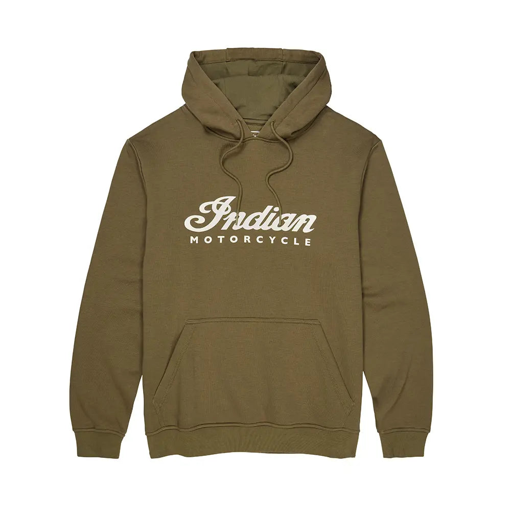 Indian Motorcycle Men's Essential Script Logo Hoodie, Green