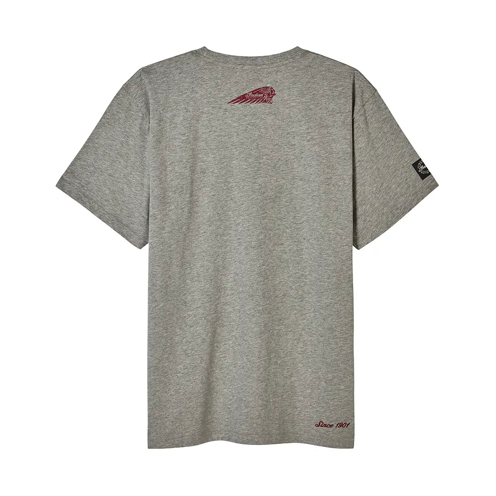 Indian Motorcycle Men's Flag Bikes Print T-shirt, Gray