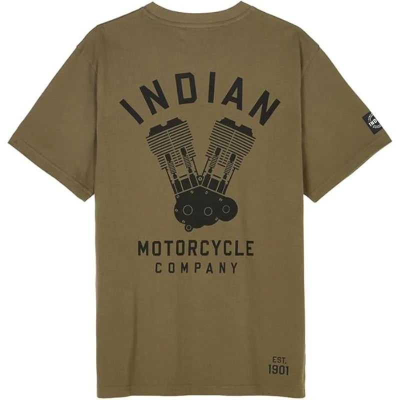 Indian Motorcycle Men's Engine Graphic Tee, Green