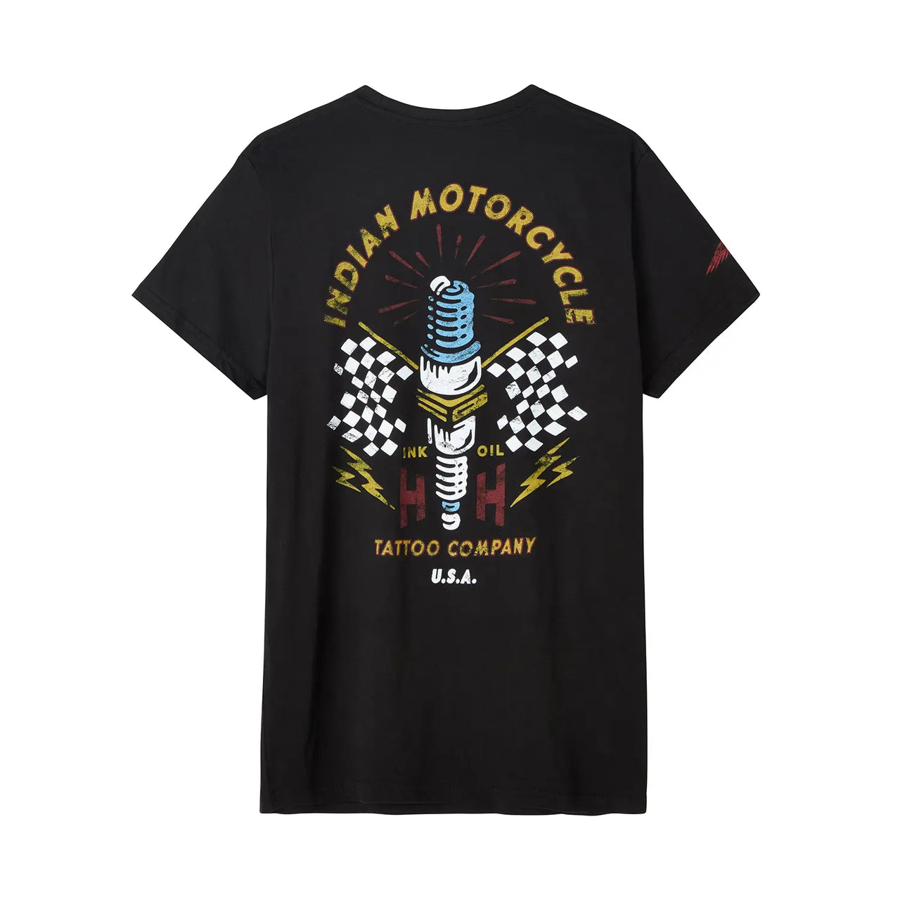 Indian Motorcycle x Hart & Huntington Men's IMC X HH Spark Plug T-shirt, Black