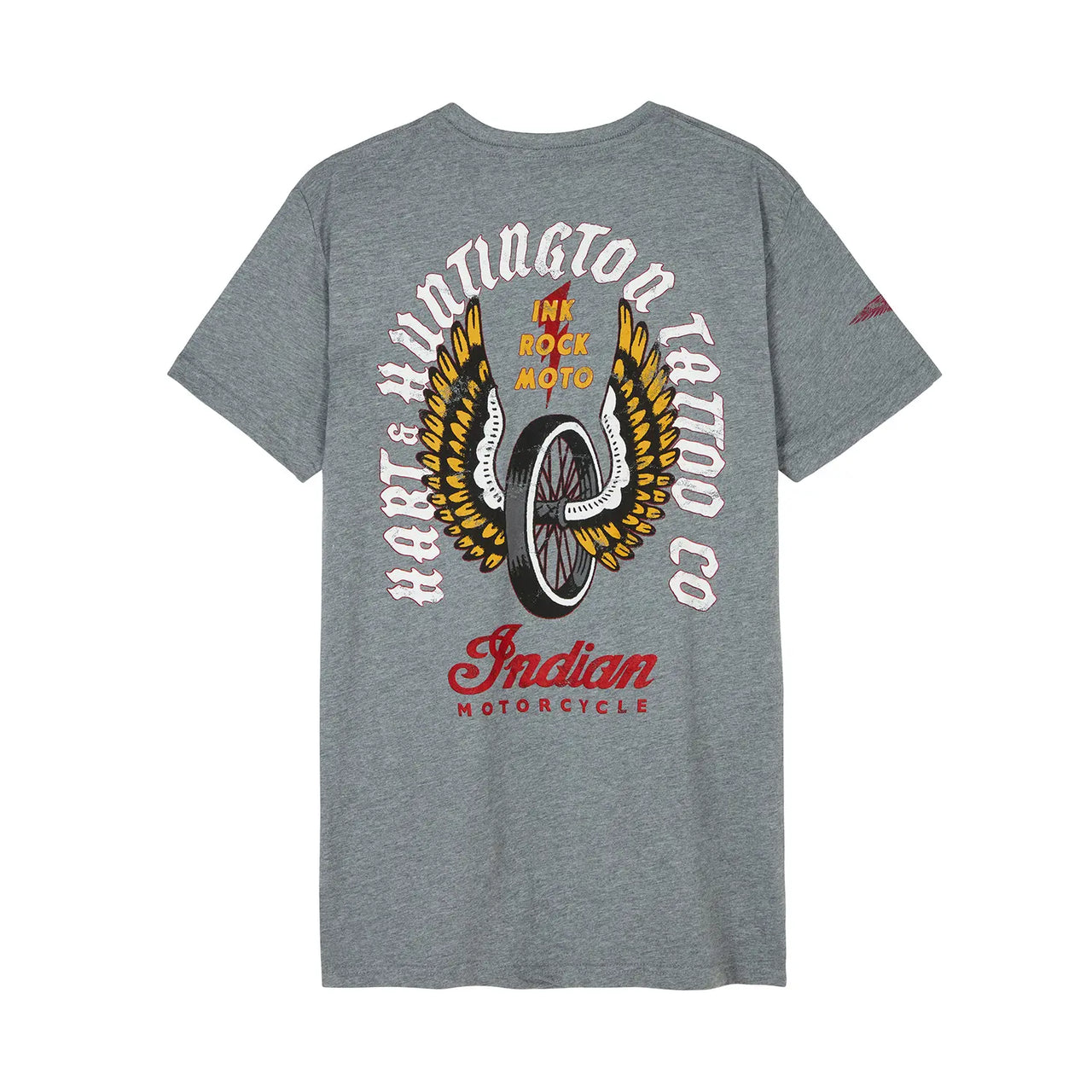Indian Motorcycle x Hart & Huntington Men's IMC X HH Winged Wheel T-shirt, Gray