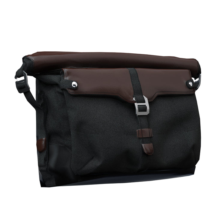 Indian Motorcycle All-Weather Vinyl Messenger Bag with Shoulder Strap -Black/Brown (Suit FTR)
