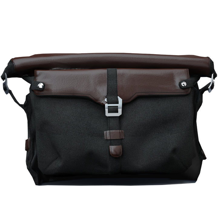 Indian Motorcycle All-Weather Vinyl Messenger Bag with Shoulder Strap -Black/Brown (Suit FTR)