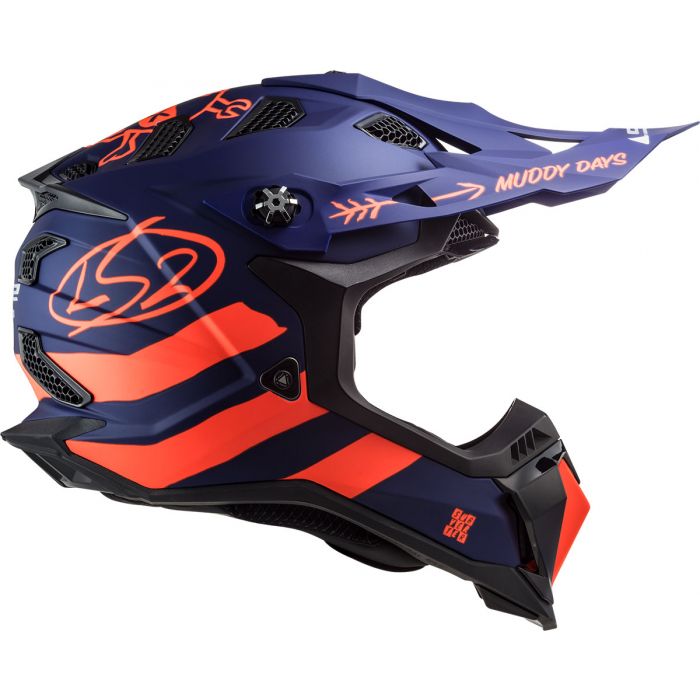 LS2 MX700 Subverter Evo Cargo - Matte Blue / Fluro Orange