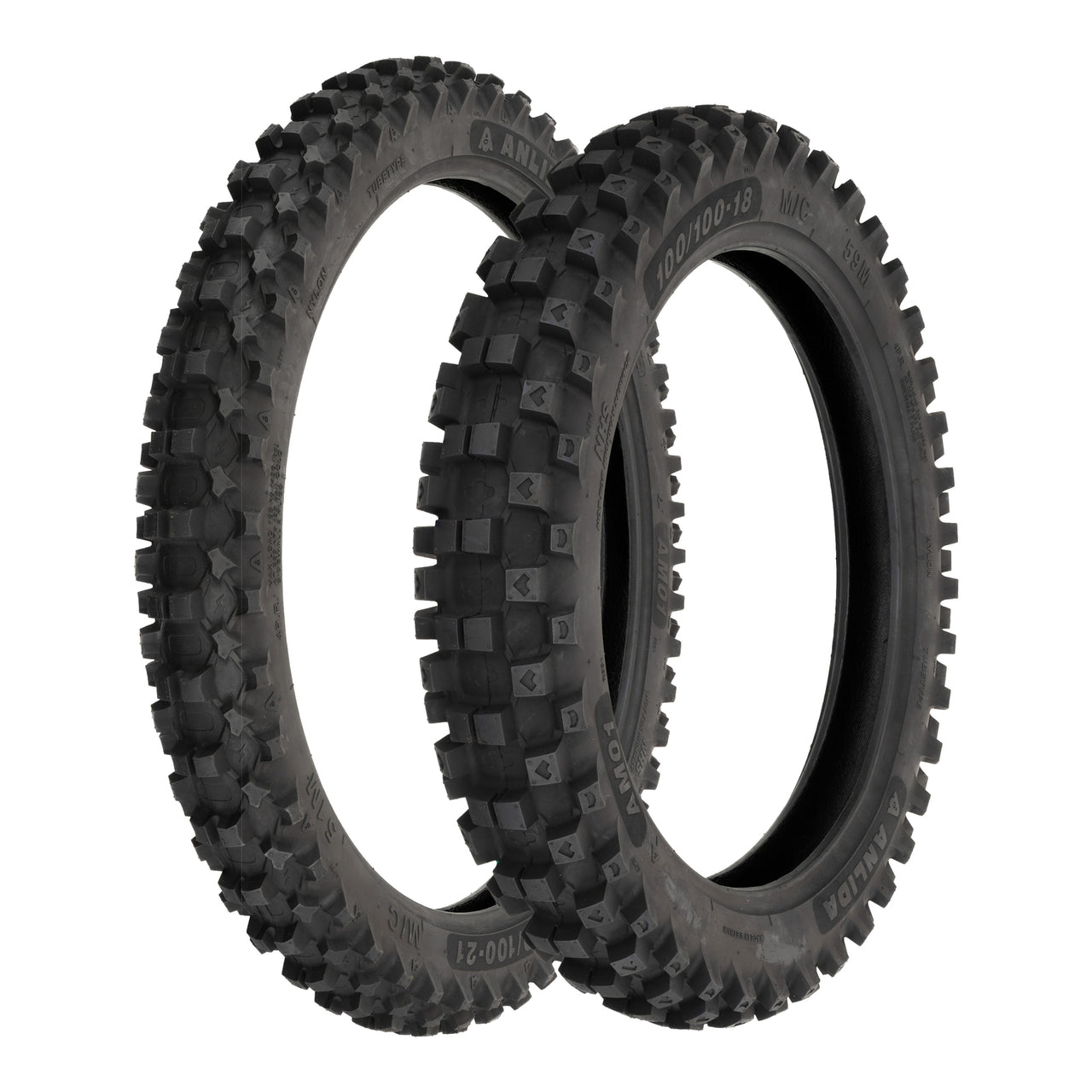 Anlida AM01 Tyre Set 80/100-21 Front & 110/100-18 Rear (NHS)