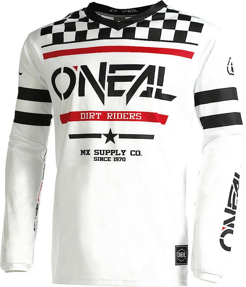 O'Neal Element Squadron V.22 Motocross Jersey - White/Black