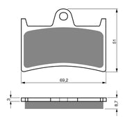 GOLDfren Brake Pads Sintered Sports GF070 - S3 (PH239)