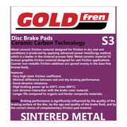 GOLDfren Brake Pads Sintered Sports GF165 - S3 ( PH322 )