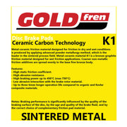 GOLDfren Brake Pads GF309 - K1