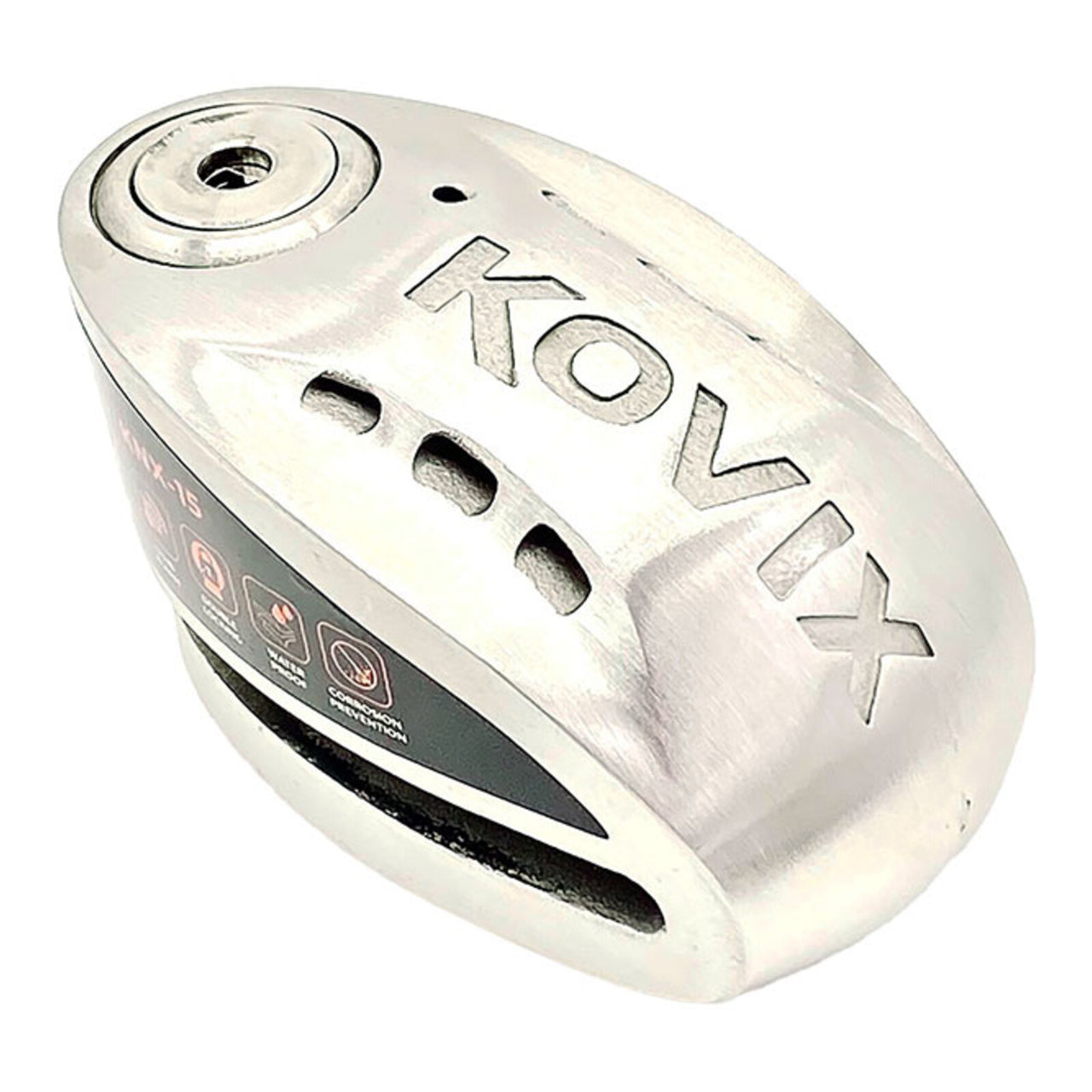 Kovix Overlord Alarm Disc Lock KNX12 Stainless Steel with Reminder Cable