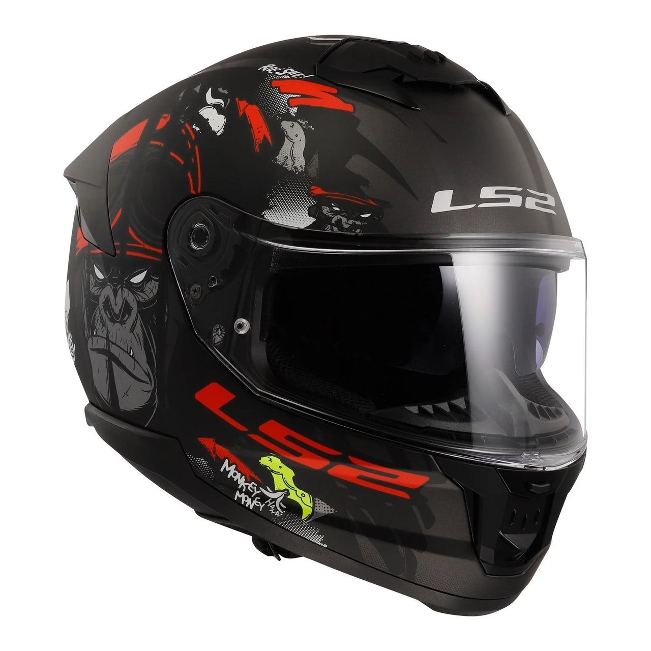 LS2 FF808 Stream II - Angry Monkey Matte Black/Red