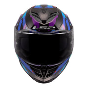 LS2 FF818 Storm III Kaos Helmet - Black / Purple / Blue