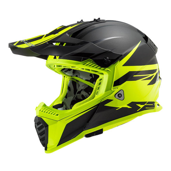 LS2 MX437 Fast Evo Roar - Matte Black / Hi-Vis Yellow