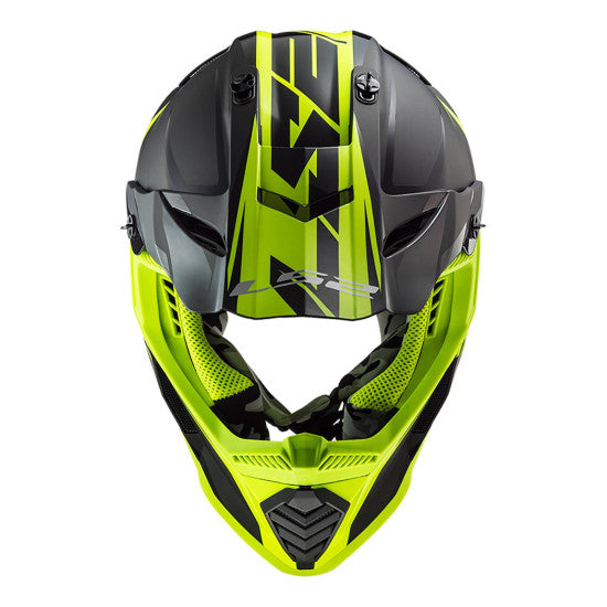 LS2 MX437 Fast Evo Roar - Matte Black / Hi-Vis Yellow
