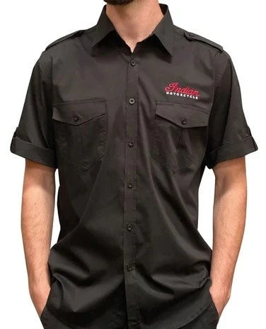 Indian Motorcycle Men's Short Sleeve Shirt Black