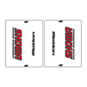 DRC Motion Front Fork Outer Decals- Showa - Clear/Red/Black