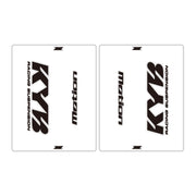 DRC Motion Front Fork Outer Decals- KYB 14 - Clear/Black/White