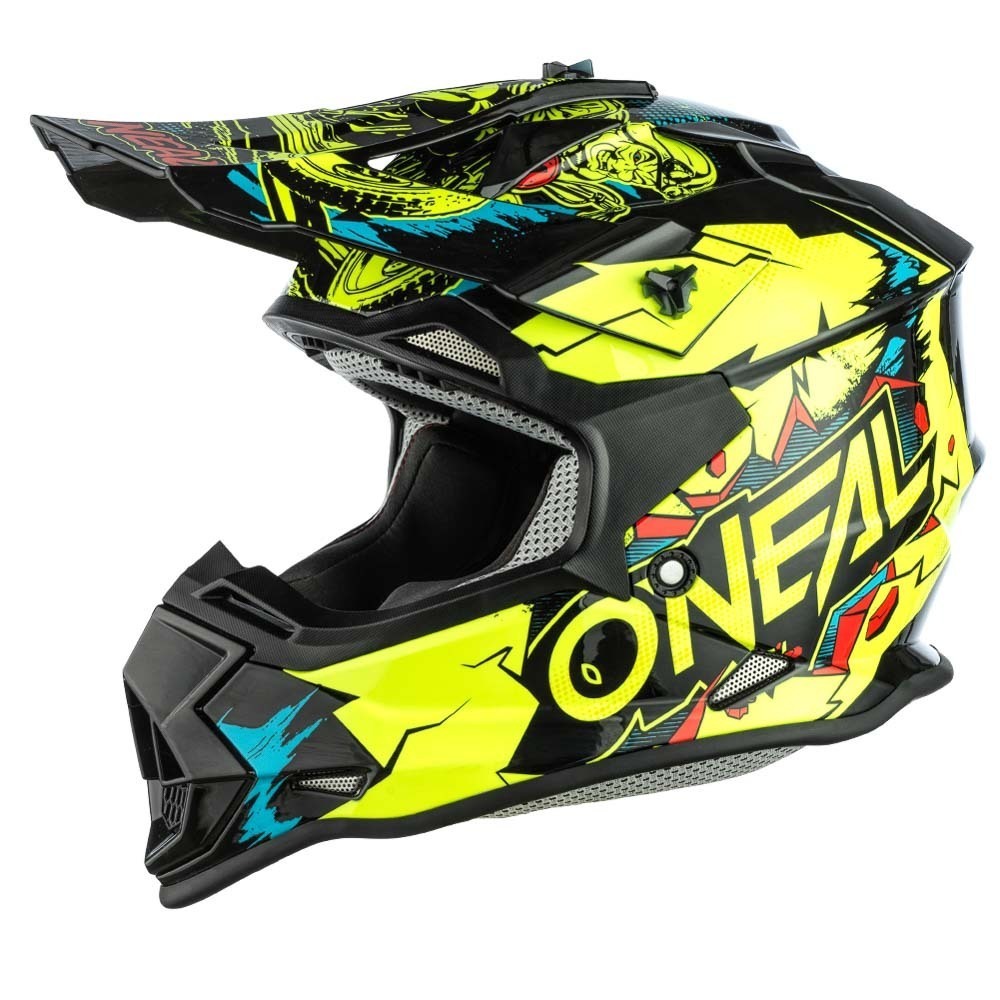 O'Neal 2SRS Youth 'VILLAIN' Helmet - Black/Neon Yellow