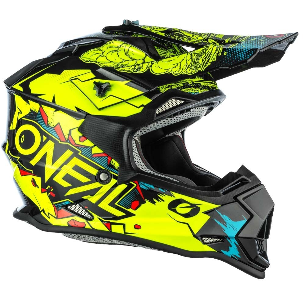 O'Neal 2SRS Youth 'VILLAIN' Helmet - Black/Neon Yellow