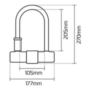 Oxford Magnum U-Lock (170X285MM) with Bracket