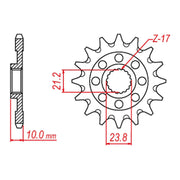 MTX 1443 Hornet Lightweight Steel Front Sprocket #520 (10B-443)