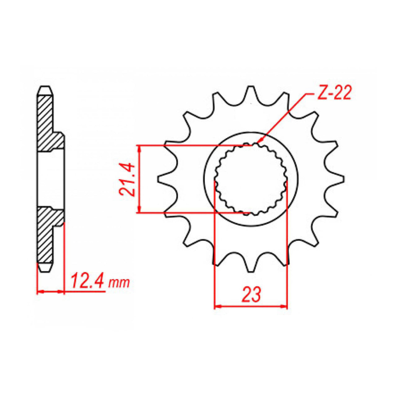 MTX 1593 Steel Front Sprocket #520 (10-593)