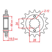 MTX 1372 Steel Front Sprocket #525 (10-MAV)