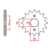 MTX 275 Steel Front Sprocket #520 (10-362)