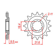 MTX 285 Steel Front Sprocket #520 (10-ML3)
