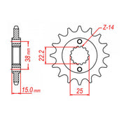 MTX 737 Steel Front Sprocket #520 (10-737)