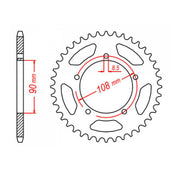 MTX 1022 Steel Rear Sprocket #530 (11-1022)