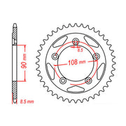 MTX 491 Steel Rear Sprocket #520 (11-491)