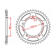 MTX 2010 Steel Rear Sprocket #530 (11-TR1)